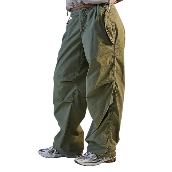 Urban Outfitters Iets Frans Baggy Tech Pants Green Streetwear Utility Size Small - Picture 3 of 16